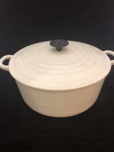 White Le Creuset Dutch Oven