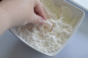 Dredge Shrimp in Flour