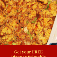 Cornbread Stuffing in a pan