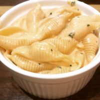 Mac n Cheese in a large white ramelin