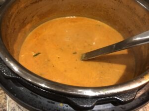 Cream added into the Butter Chicken Sauce
