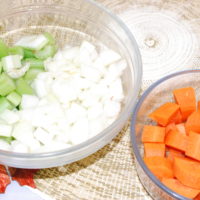 Chopped Carrots, Onion and Celery for soup stock