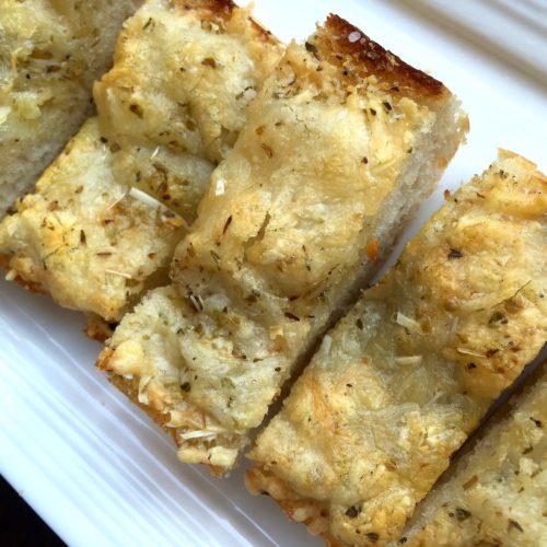 Cheesy Garlic Bread with melted Gruyere and Ciabata bread