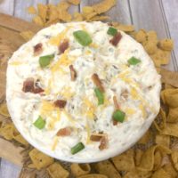 Beer bacon cheddar dip recipe perfect for Game Day. Intentional leftovers are used in weekly meal plans too. #gamdaydip #dip #intentionalleftovers #baconcheddardip #beerdip #beerbaconcheddarranch #loveonaplate #appetizerdip #partydip