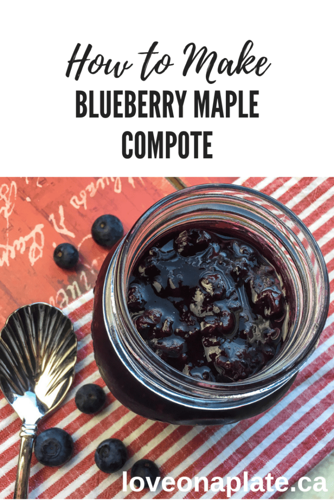 Blueberry Maple Compote in a small open mason jar