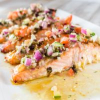 Greek Roasted Salmon Vinaigrette