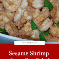 Cooked Jumbo Shrimp with sliced snow peas