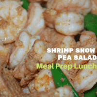Cooked Jumbo Shrimp with sliced snow peas