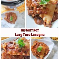 Collage of photos showing steps on how to make Instant Pot Lazy Lasagna