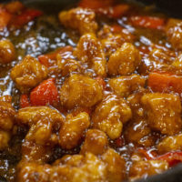 General Tso's Chicken and steamed rice