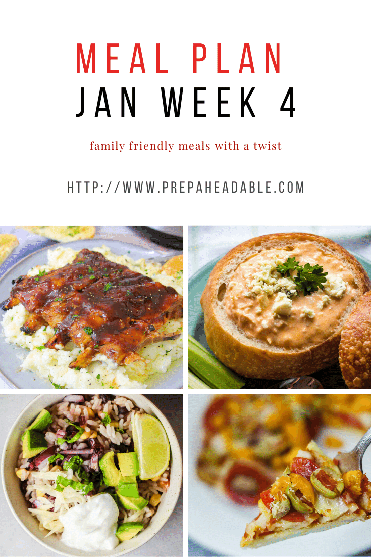 January Meal Plan Week 4
