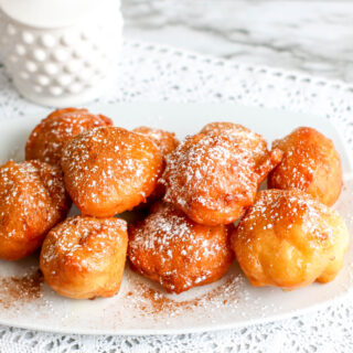 Fried Loukoumades with powdered sugar