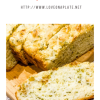 Buttermilk Cheddar quick bread baked without yeast.